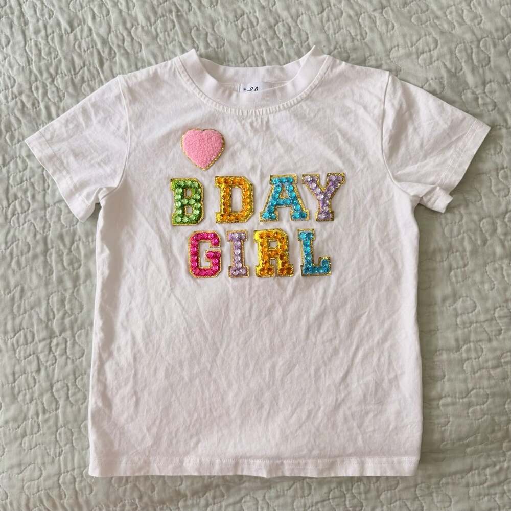 Lola and the Boys Birthday Girl Gem T-Shirt White